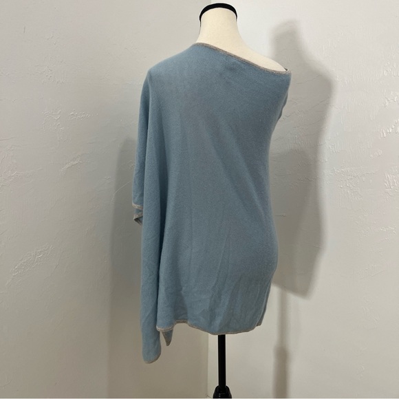 NWT Cashmere Charter Club Luxury Women’s Poncho Cape Wrap One Size Fix All Blue - Picture 3 of 8